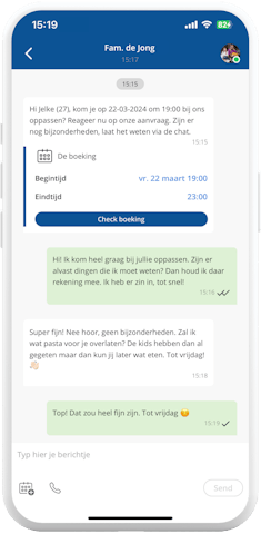 Charly Cares App stap 3: chatten